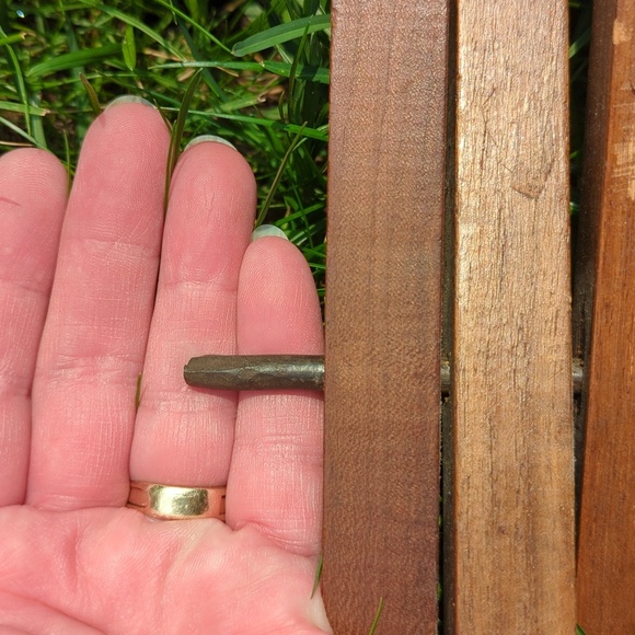 Hand Hammered Tray Table With Folding Legs - Picture 8 of 8